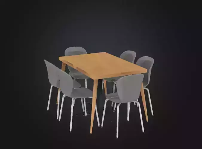 Modern Scandinavian Dining Set  Minimalist Wooden Table  Chairs 