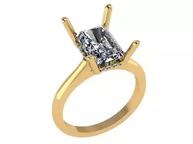 Simple emerald cut solitaire