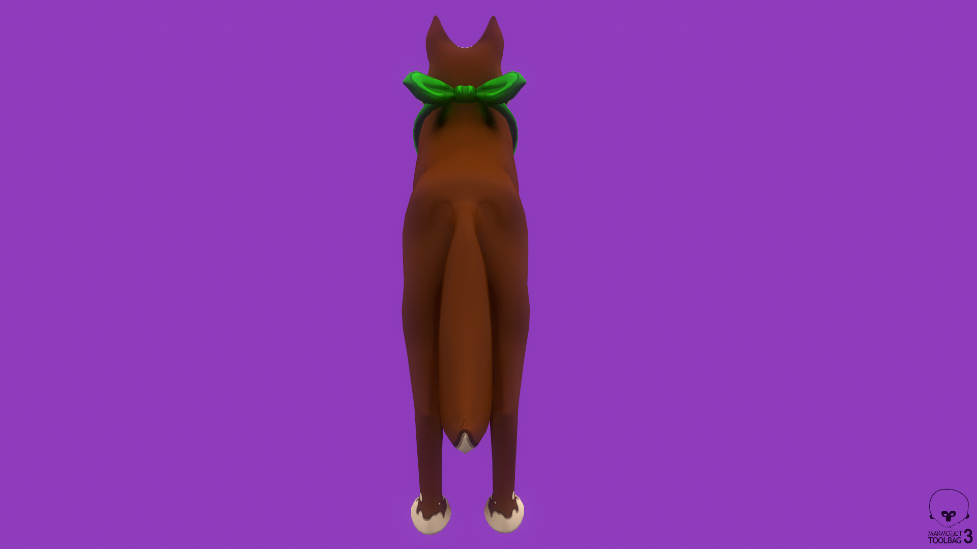 Stylized Brown Seberian Husky for Games and Animation Low-poly 3D model_4