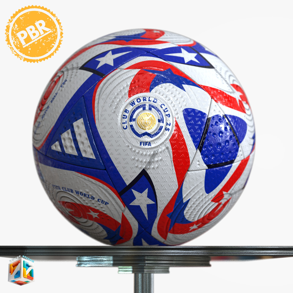 FIFA Club world cup football ball USA 2025 Low-poly 3D model_16