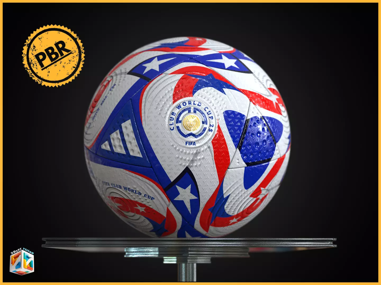 FIFA Club world cup football ball USA 2025 Low-poly 3D model_0