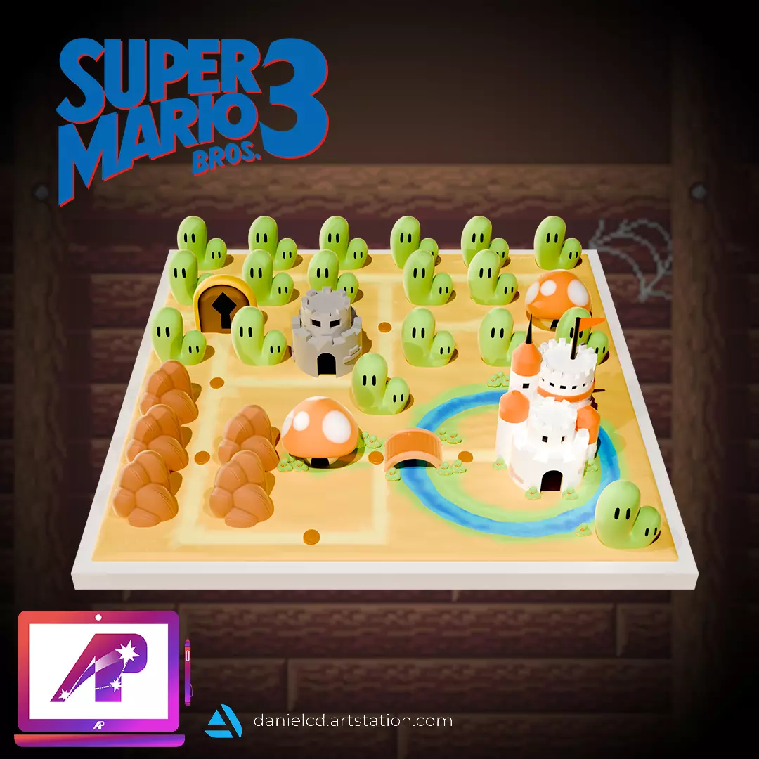 Super Mario Bros 3 World 1 3D print model_0