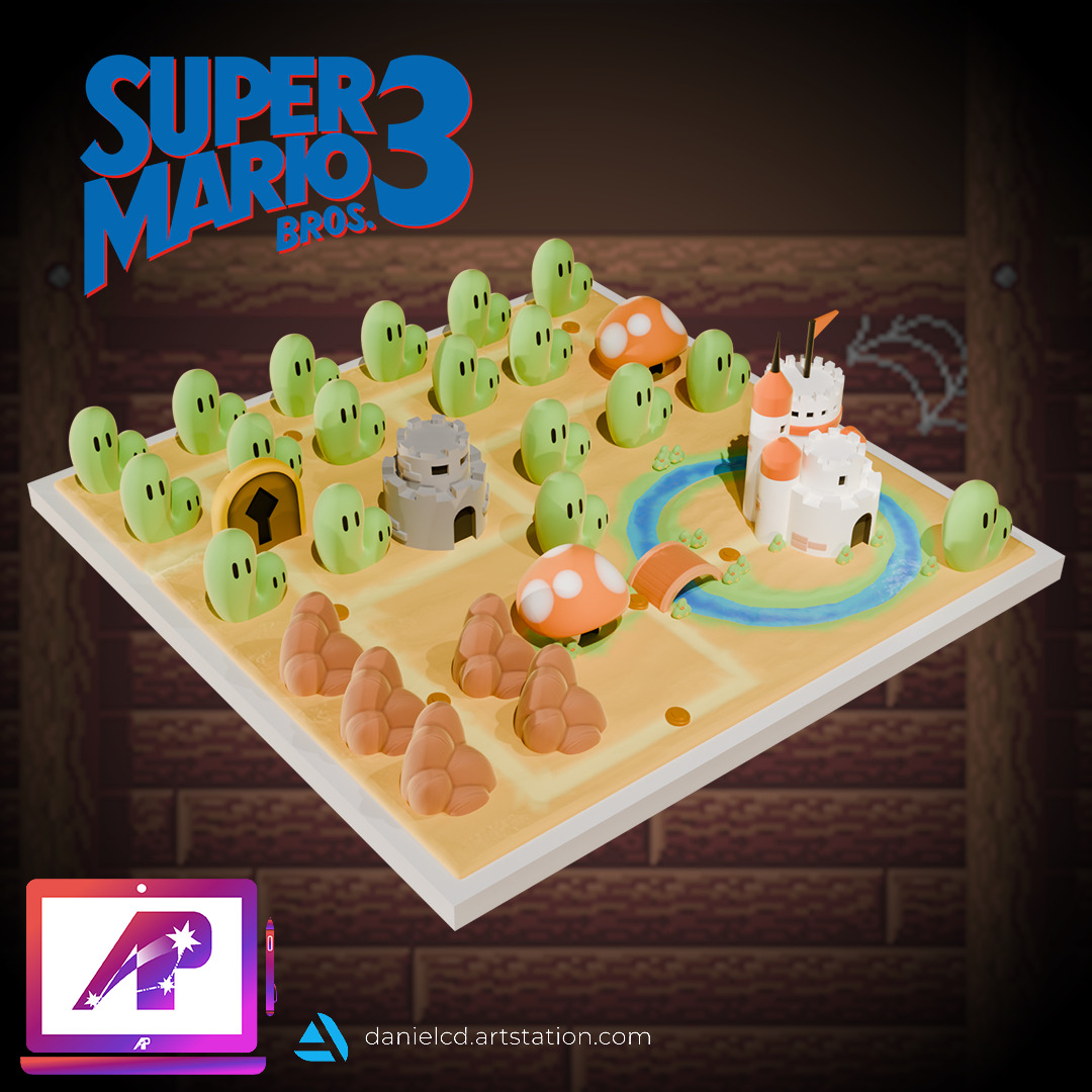 Super Mario Bros 3 World 1 3D print model_1