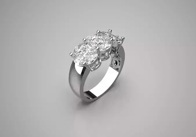 White gold ring with diamond model jr00049