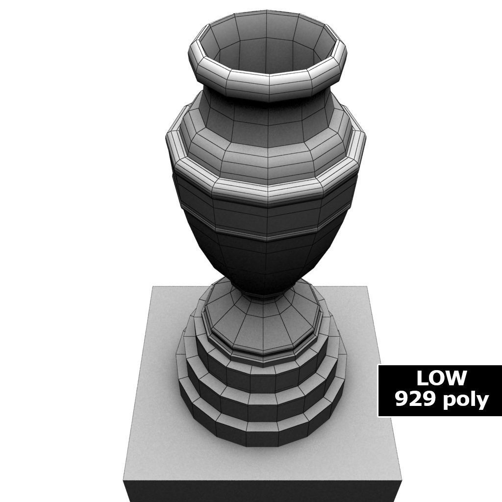 Copa America cup trophy low detail Low-poly 3D model_10