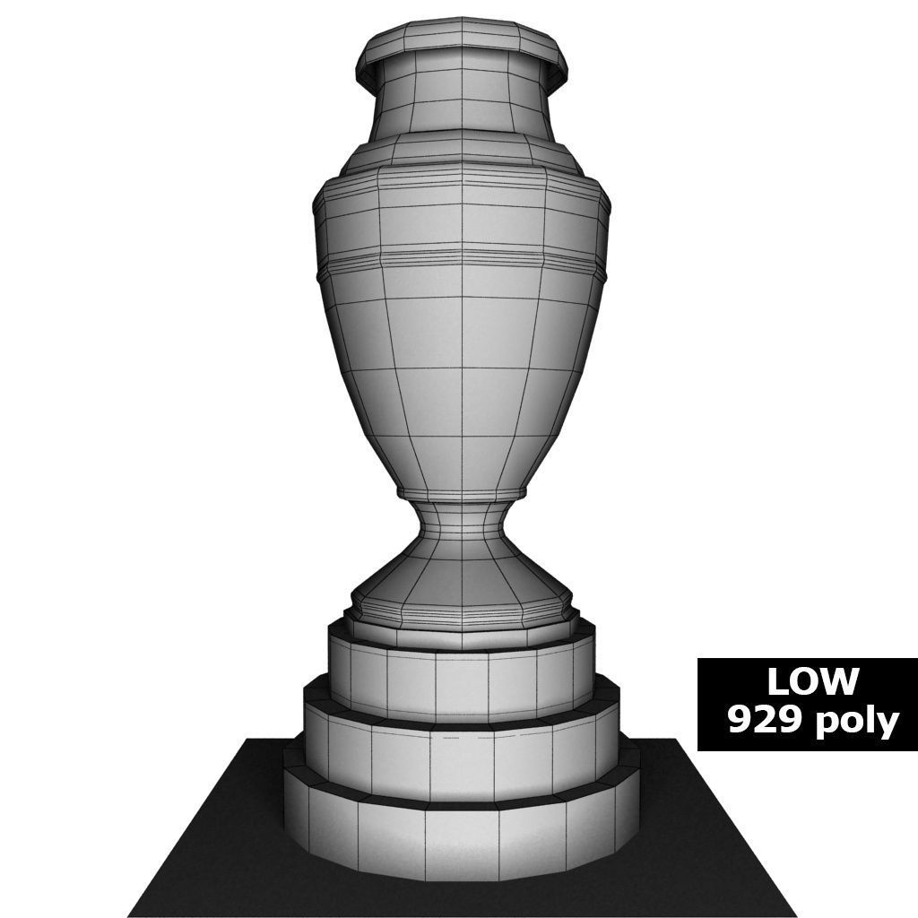 Copa America cup trophy low detail Low-poly 3D model_11