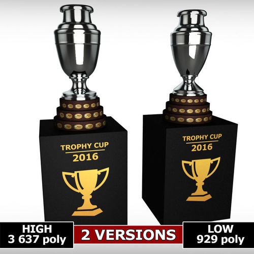 Copa America cup trophy low detail Low-poly 3D model