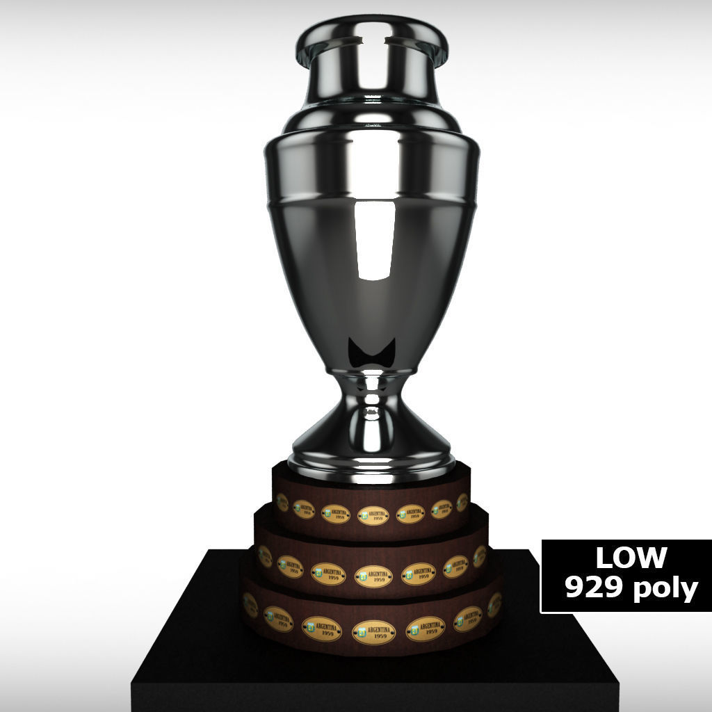 Copa America cup trophy low detail Low-poly 3D model_9