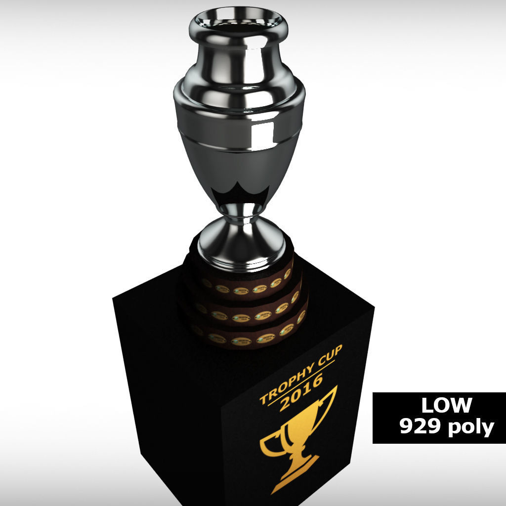 Copa America cup trophy low detail Low-poly 3D model_8