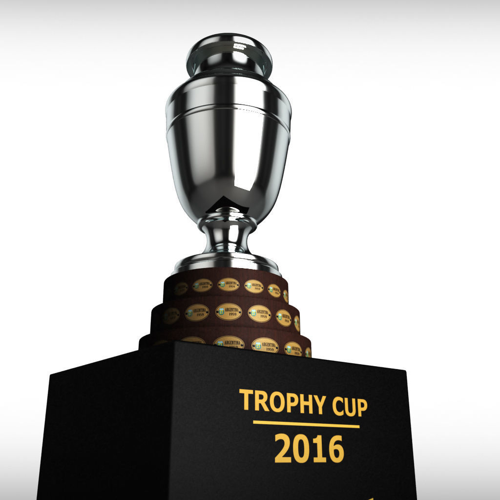 Copa America cup trophy low detail Low-poly 3D model_1