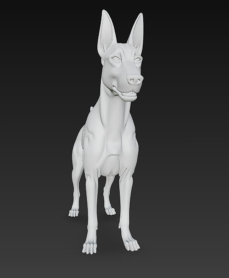 Dog Doberman Realistic 3D Model - Low Poly Realistic Low-poly 3D model_15