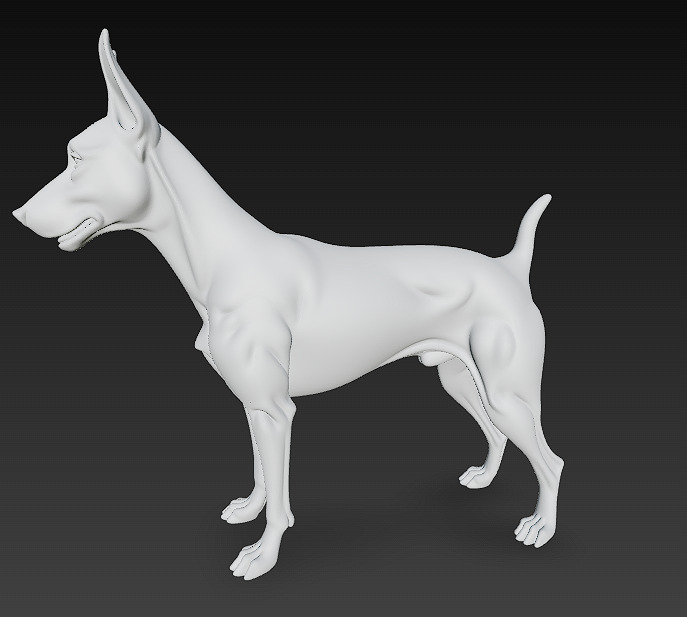 Dog Doberman Realistic 3D Model - Low Poly Realistic Low-poly 3D model_10