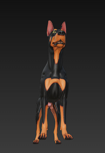 Dog Doberman Realistic 3D Model - Low Poly Realistic Low-poly 3D model_7
