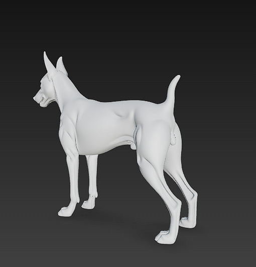 Dog Doberman Realistic 3D Model - Low Poly Realistic Low-poly 3D model_11