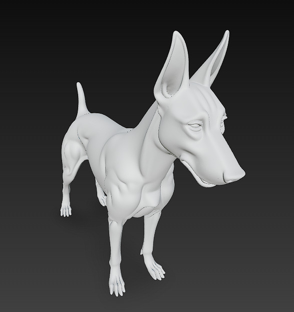 Dog Doberman Realistic 3D Model - Low Poly Realistic Low-poly 3D model_16