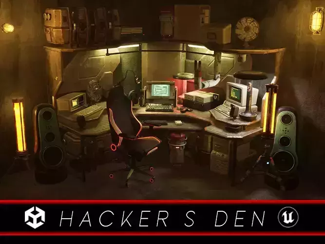 Sci-Fi Hacker Den  3D Model Collection