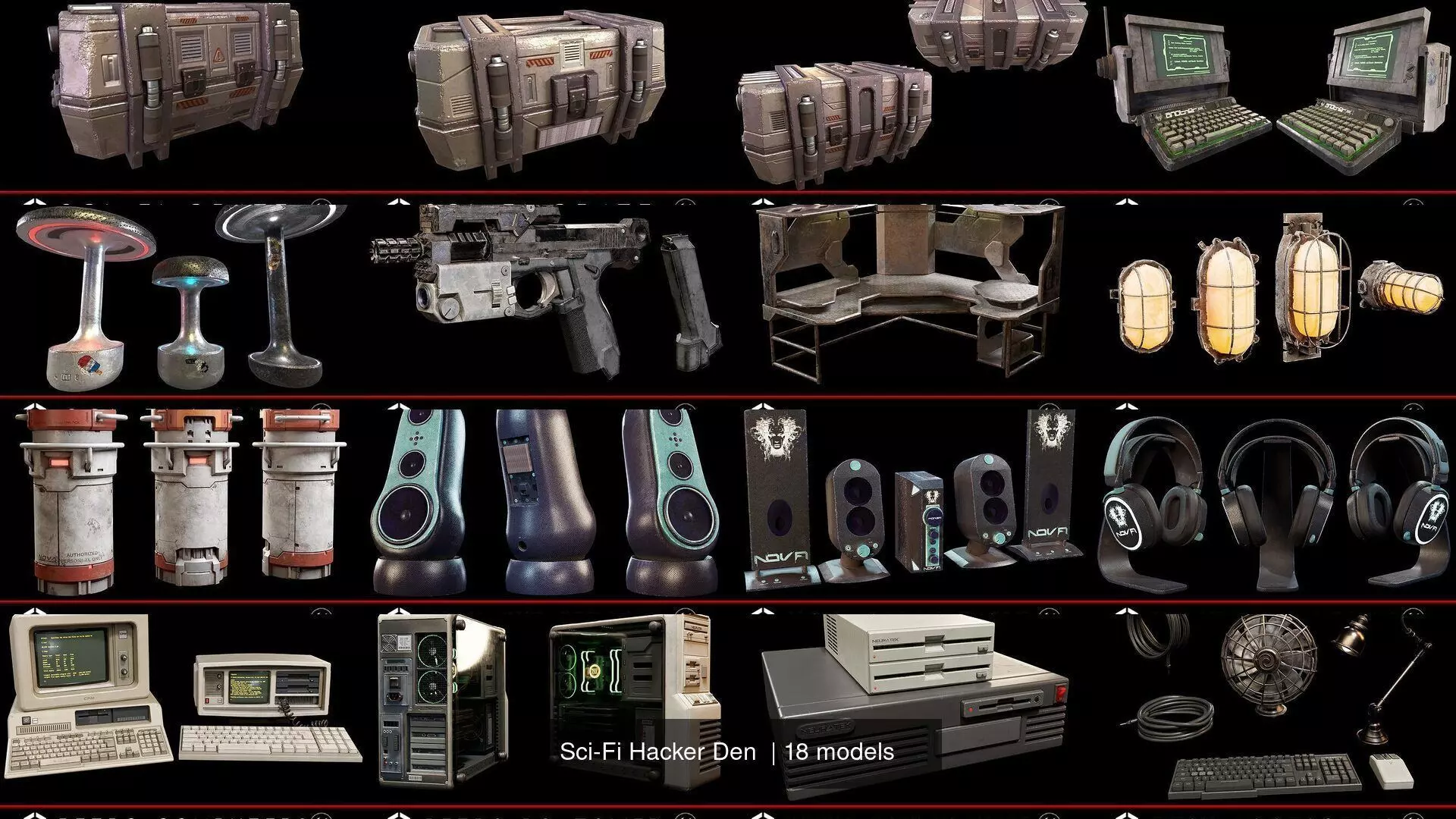 Sci-Fi Hacker Den 3D Model Collection_19