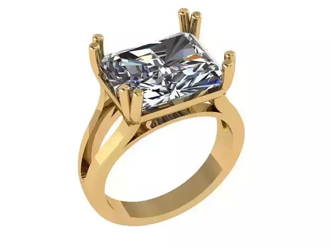 Emerald cut solitaire