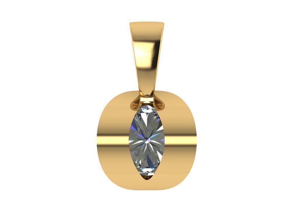 Half bezel wave pendant 3D print model_2