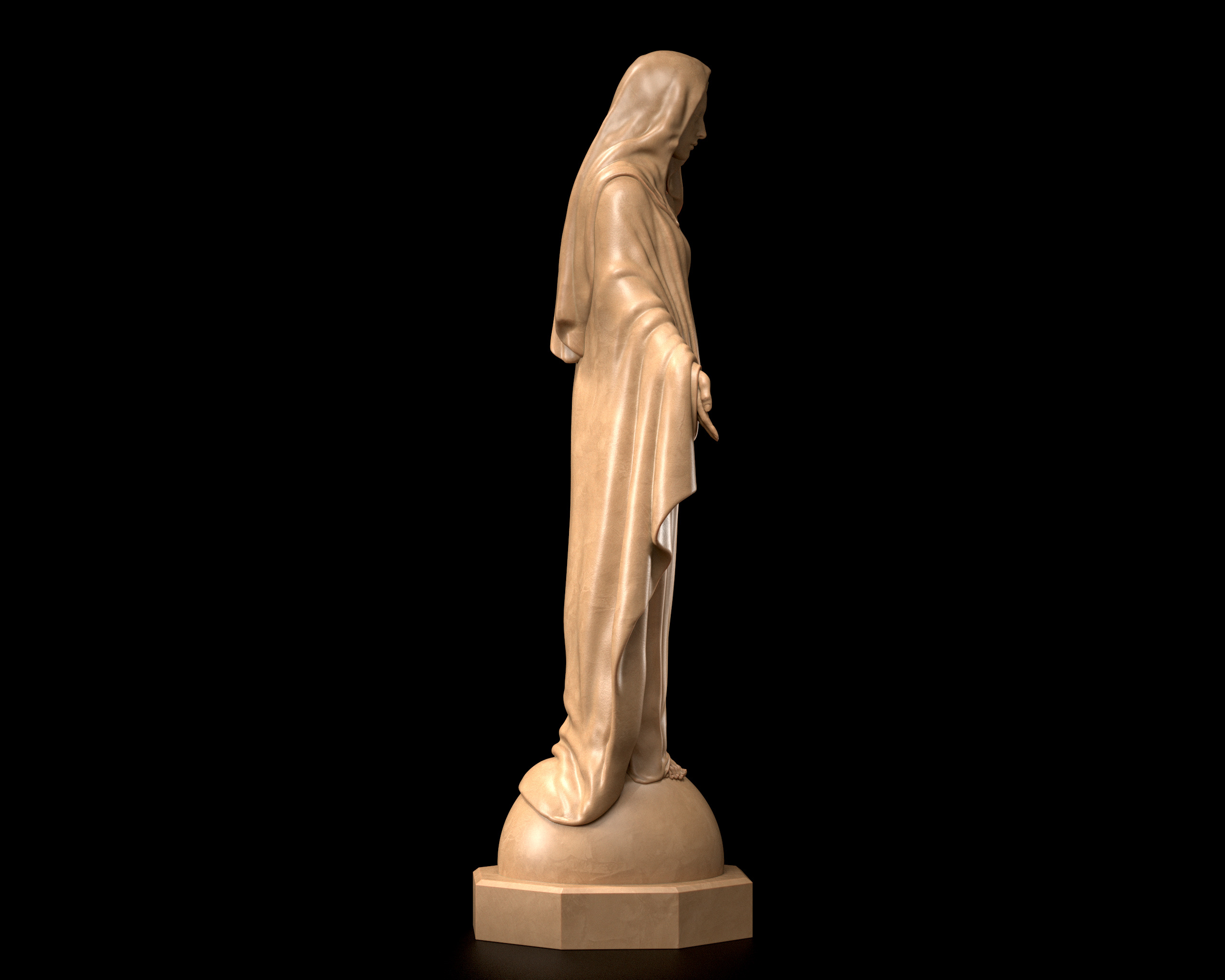 Virgin Mary Statue  3D print model_4