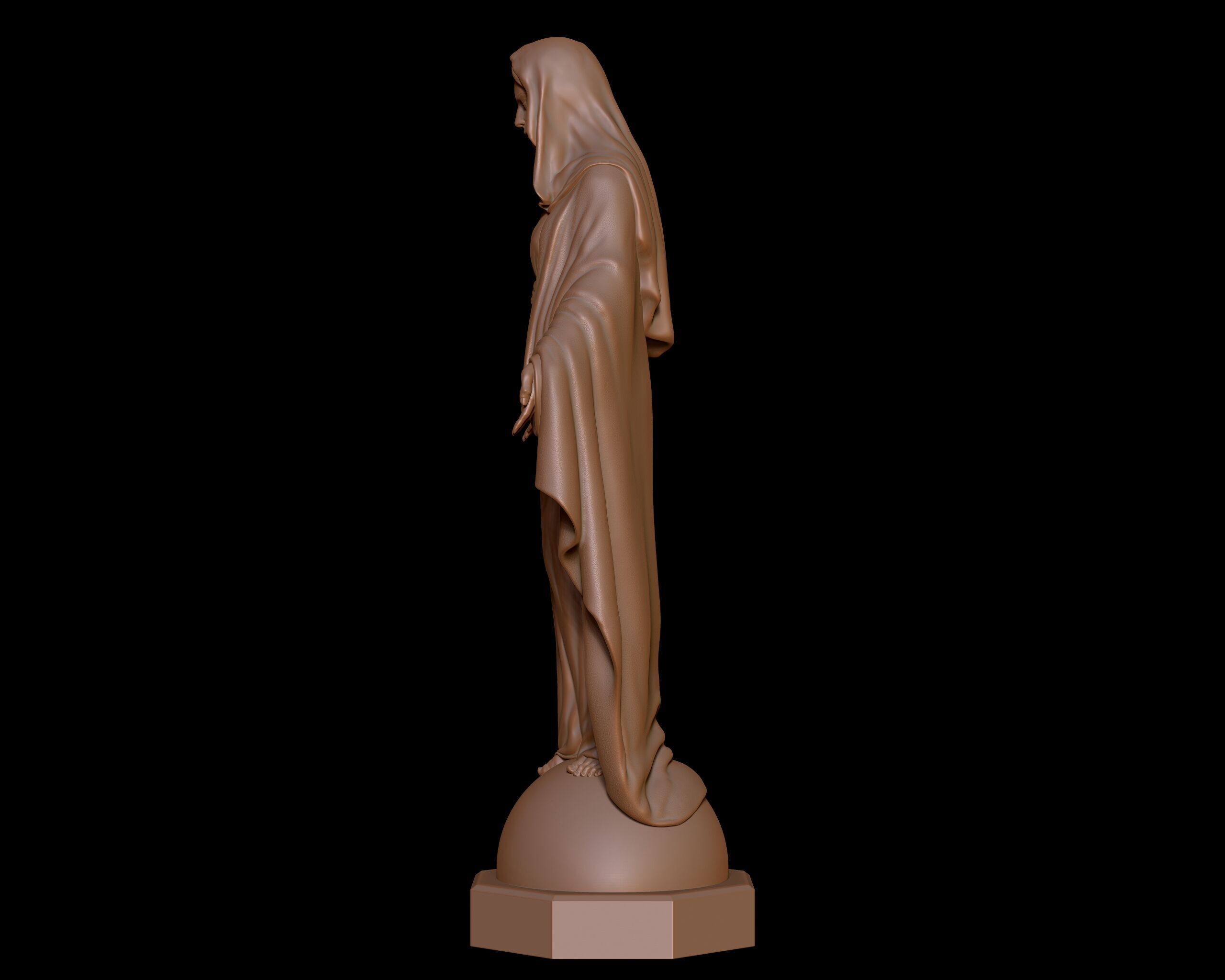 Virgin Mary Statue  3D print model_8