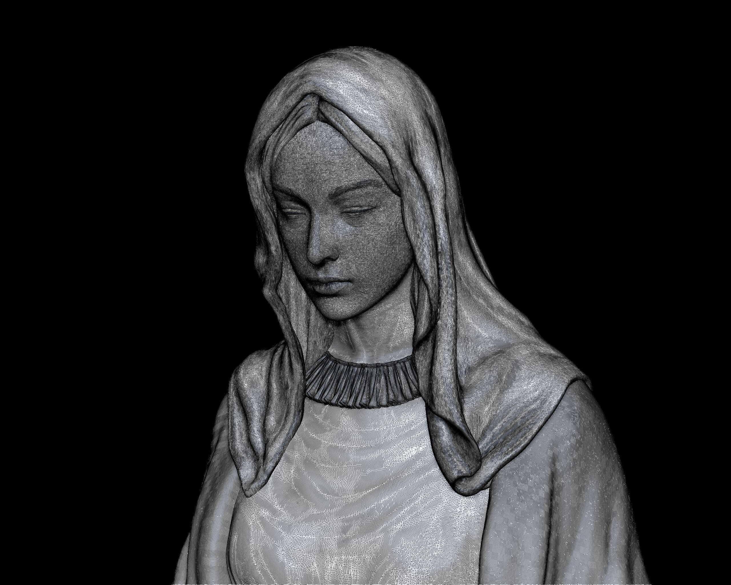Virgin Mary Statue  3D print model_12