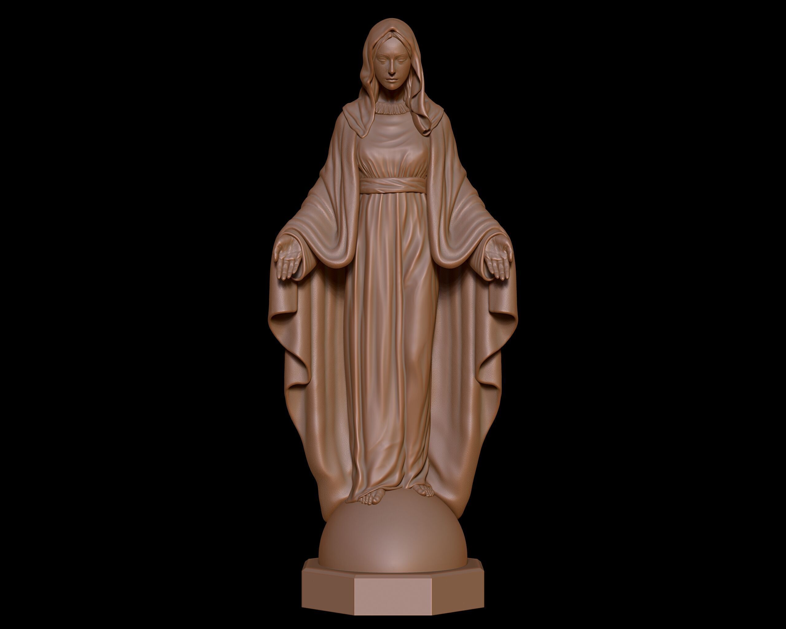 Virgin Mary Statue  3D print model_6