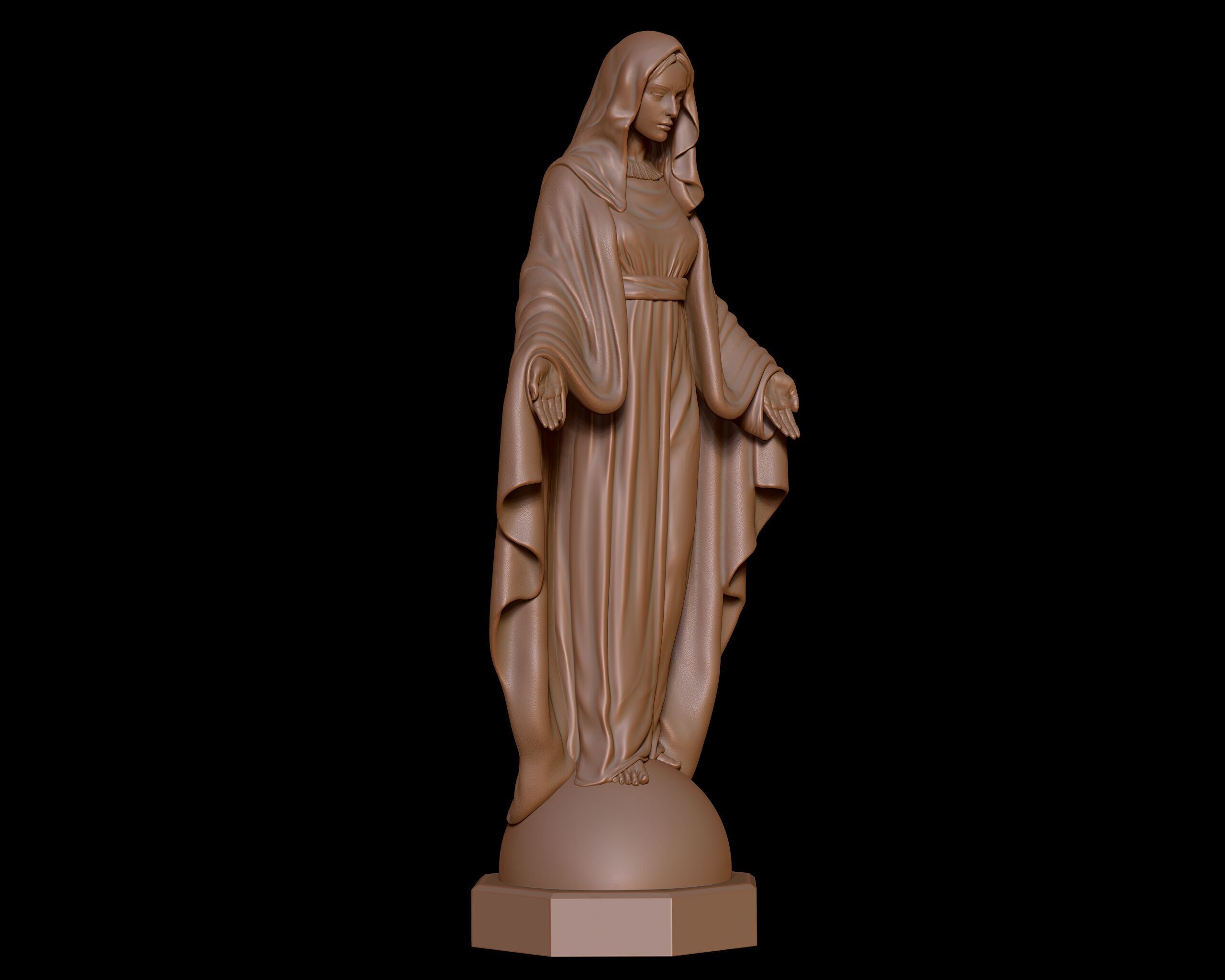 Virgin Mary Statue  3D print model_11