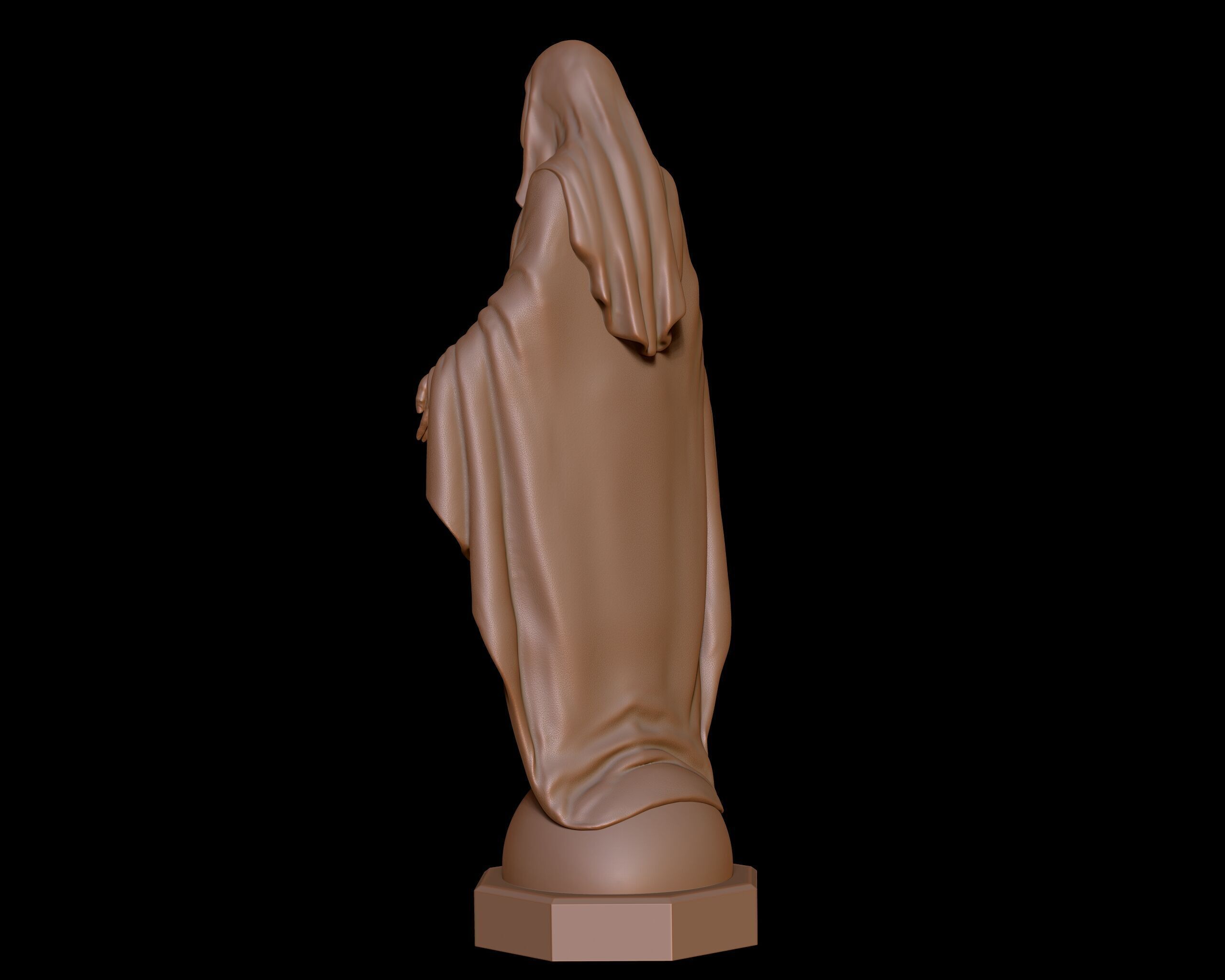 Virgin Mary Statue  3D print model_9