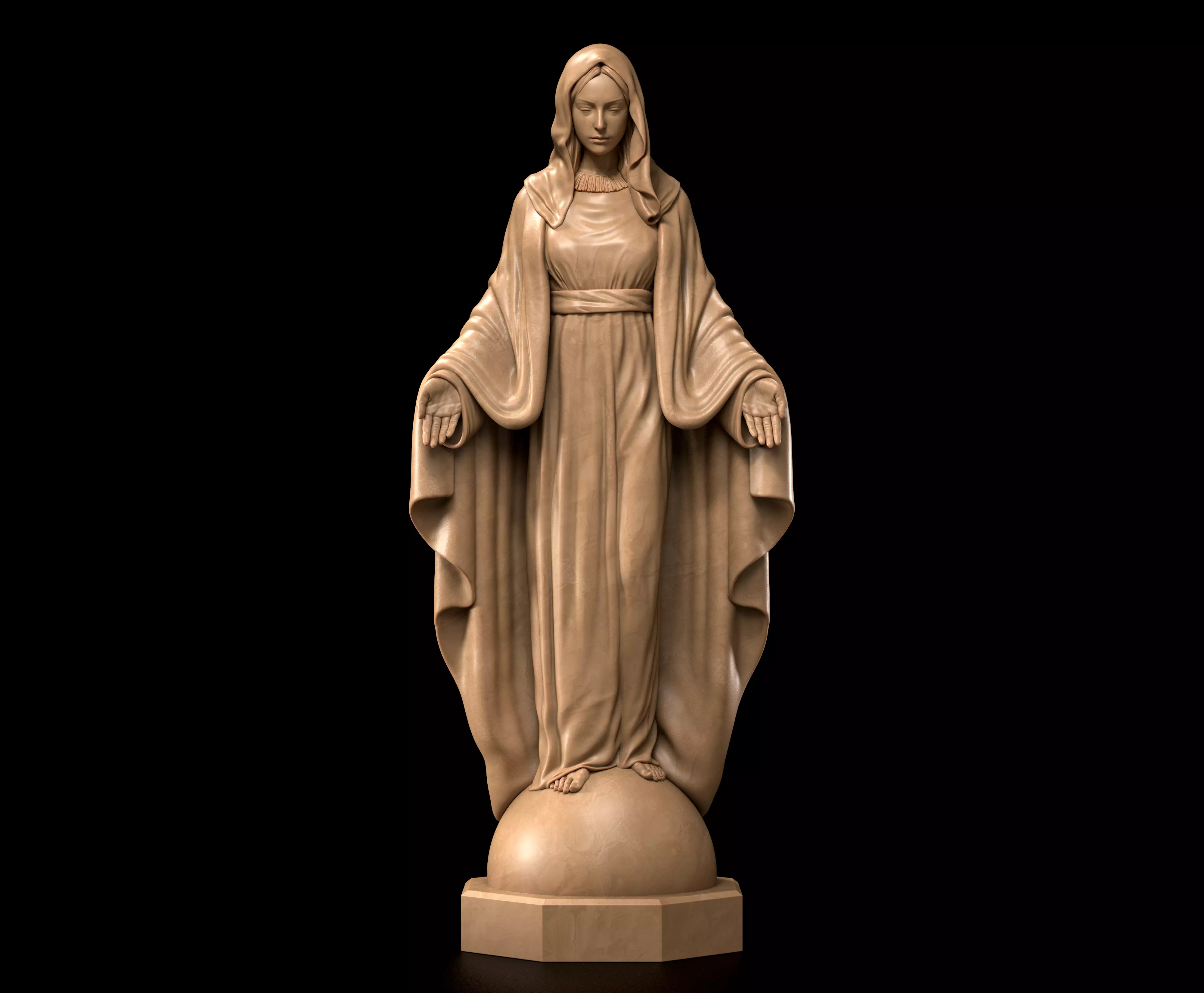 Virgin Mary Statue  3D print model_0