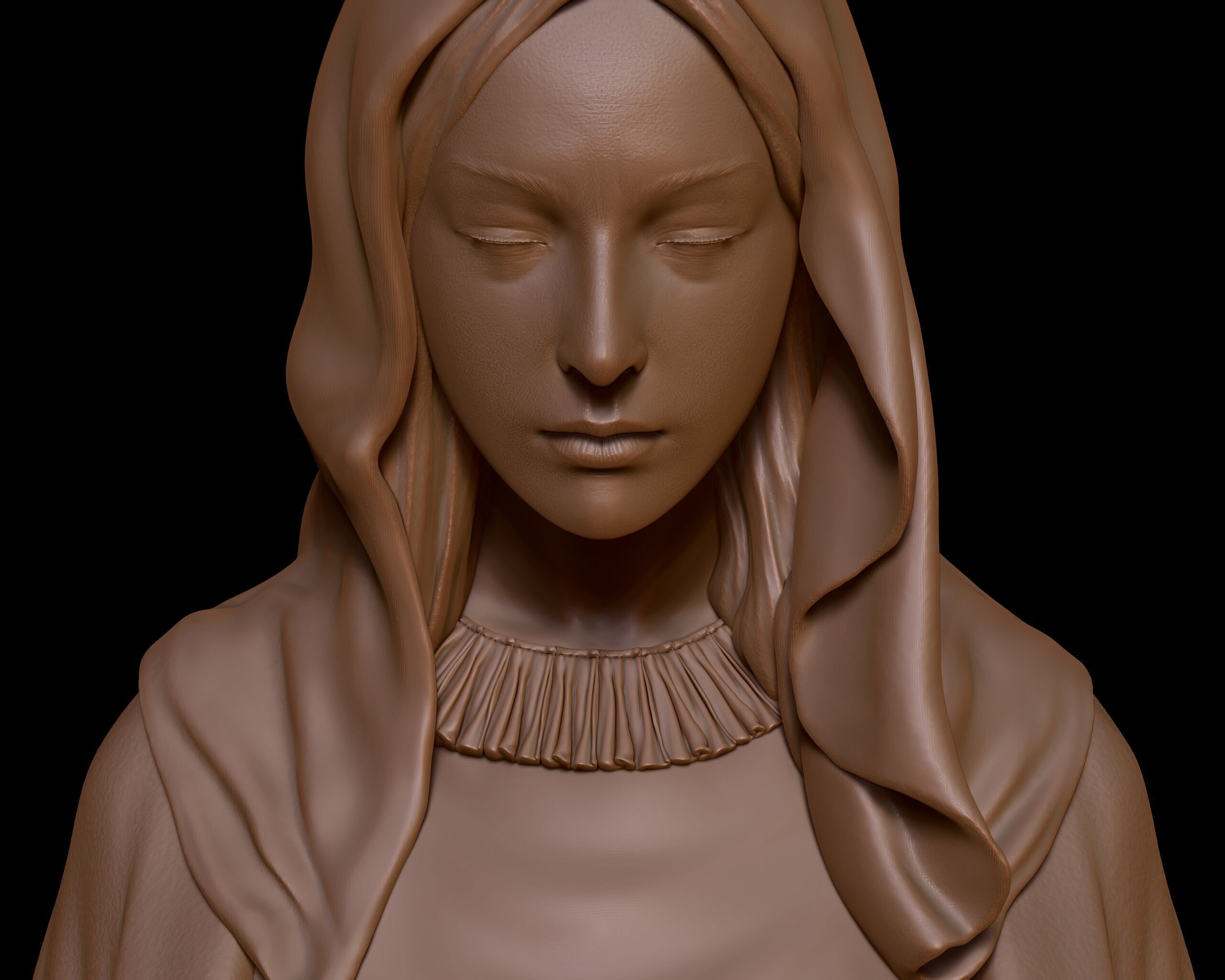 Virgin Mary Statue  3D print model_14
