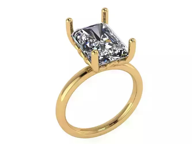 Emerald cut solitaire