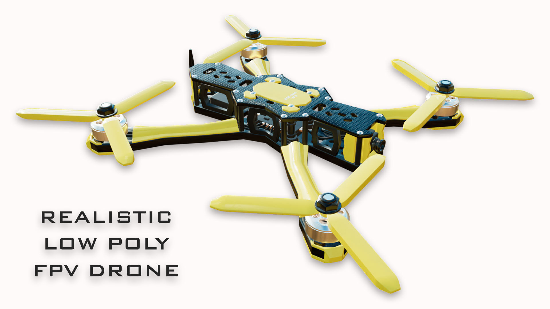 Realistic FPV Drone - 3D Low Poly  Low-poly 3D model_7