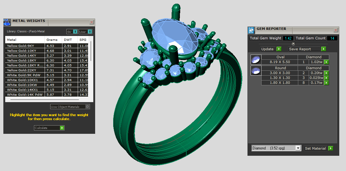 Oval solitare with weeding band set 3D print model_5