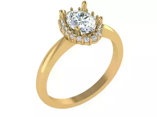 Oval solitare with halo