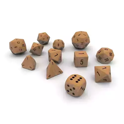 Polyhedral Dice Set - Wood