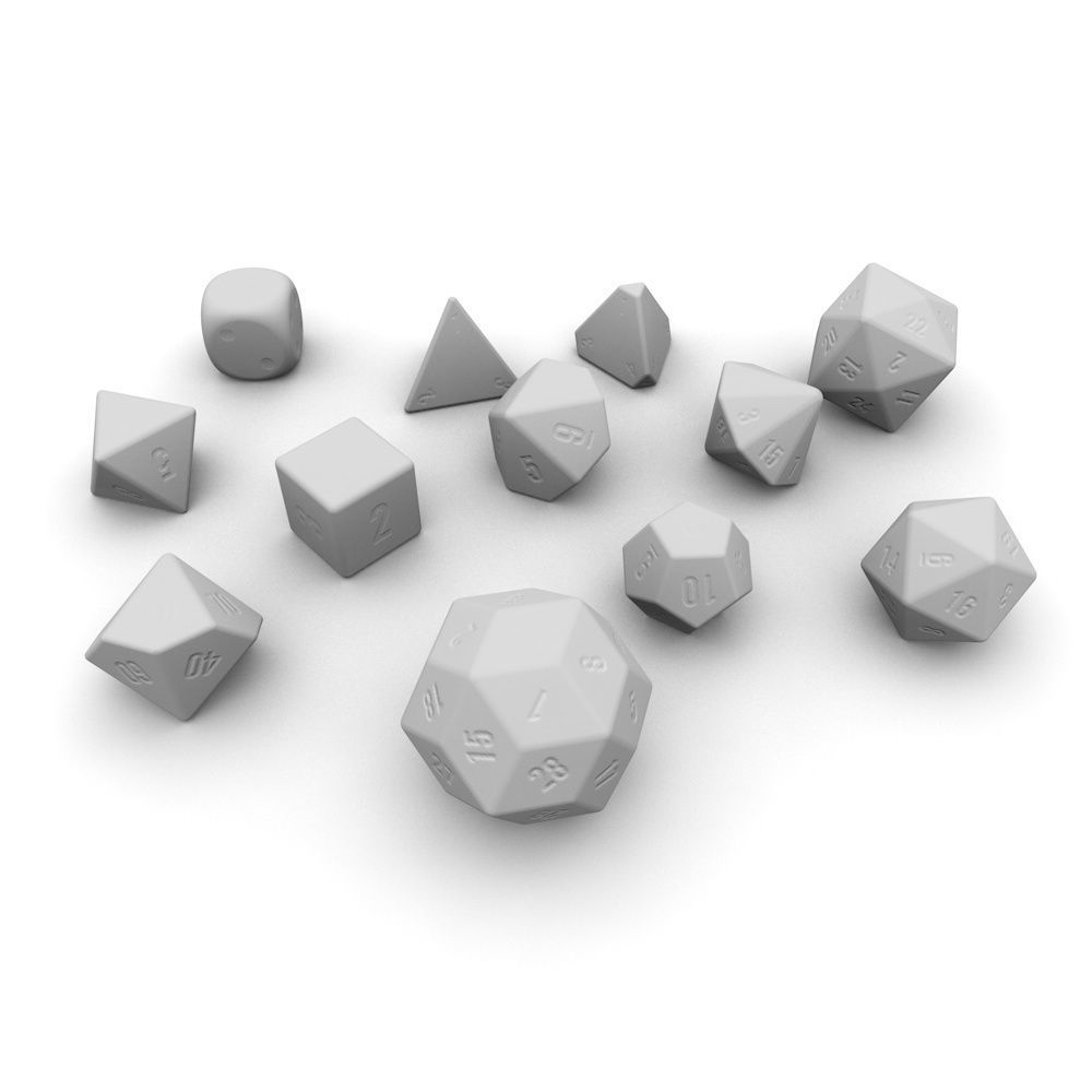 Polyhedral Dice Set - Wood Low-poly 3D model_7