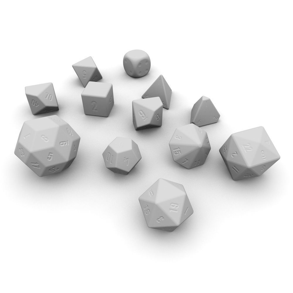 Polyhedral Dice Set - Wood Low-poly 3D model_6