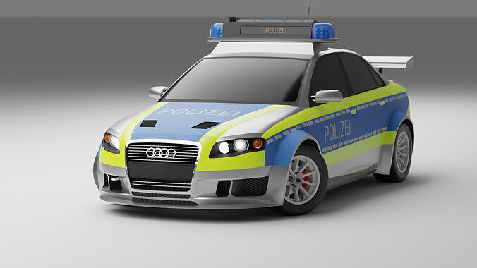 Police Audi A4 Low-poly 3D model