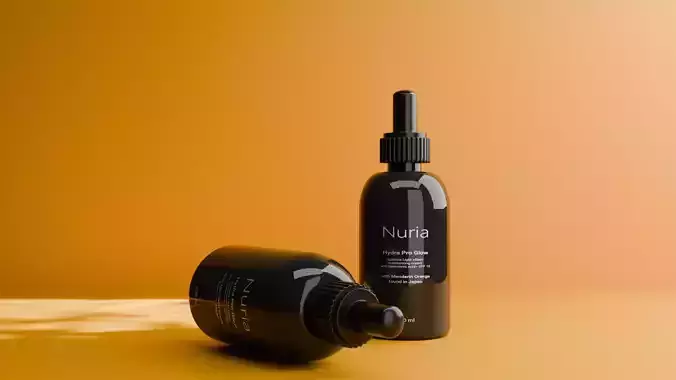 Realistic Glass Serum Bottle 3D Model  Cosmetic Packaging