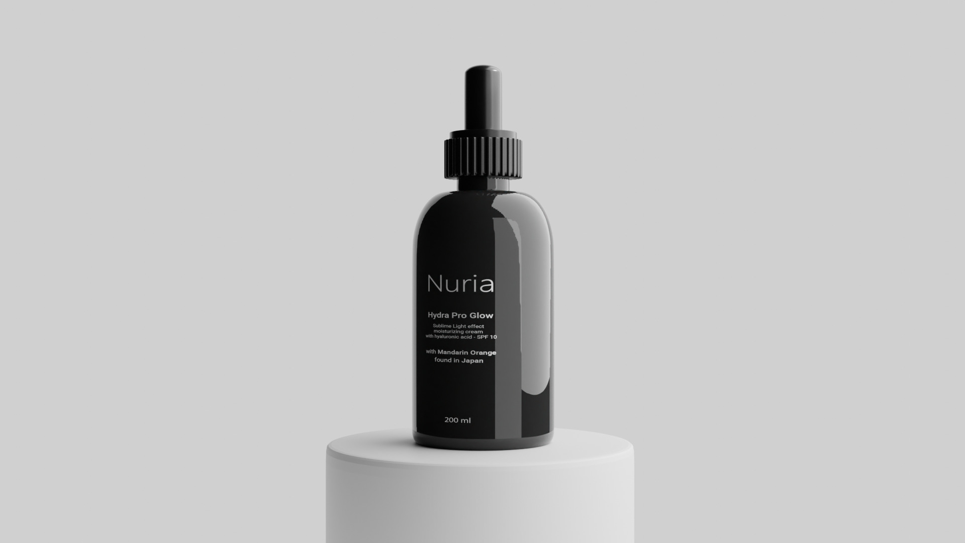 Realistic Glass Serum Bottle 3D Model Cosmetic Packaging 3D model_1