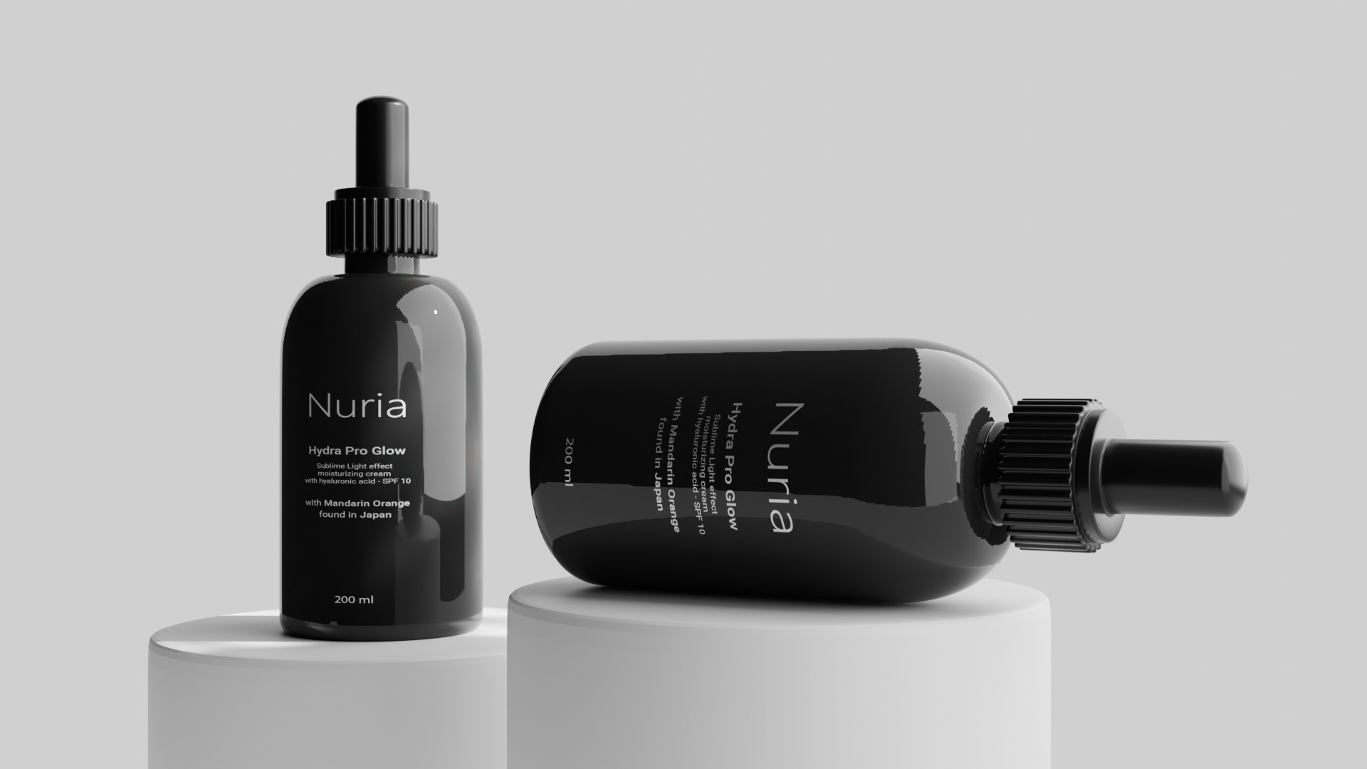 Realistic Glass Serum Bottle 3D Model Cosmetic Packaging 3D model_2