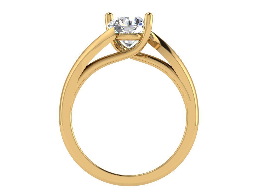 Criss cross two prong solitaire 3D print model_1