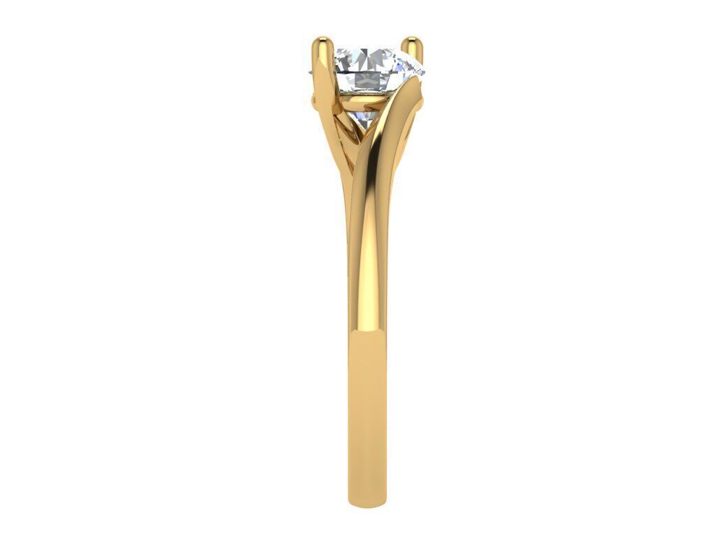 Criss cross two prong solitaire 3D print model_3
