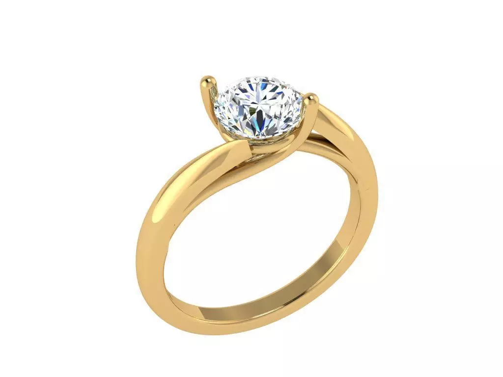 Criss cross two prong solitaire 3D print model_0