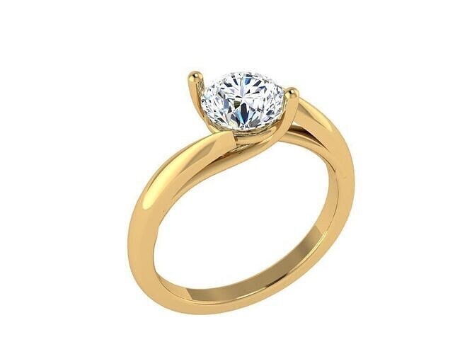 Criss cross two prong solitaire 3D print model