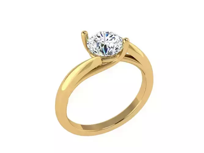 Criss cross two prong solitaire 3D print model