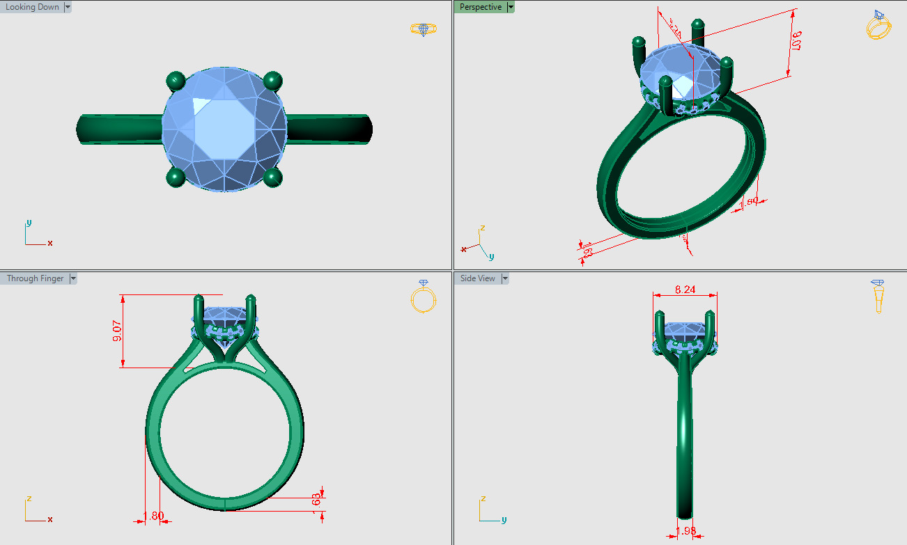 Cathedral solitaire 3D print model_4