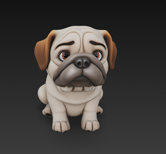 Dog Realistic 3D Model - Low Poly Realistic Low-poly 3D model_5
