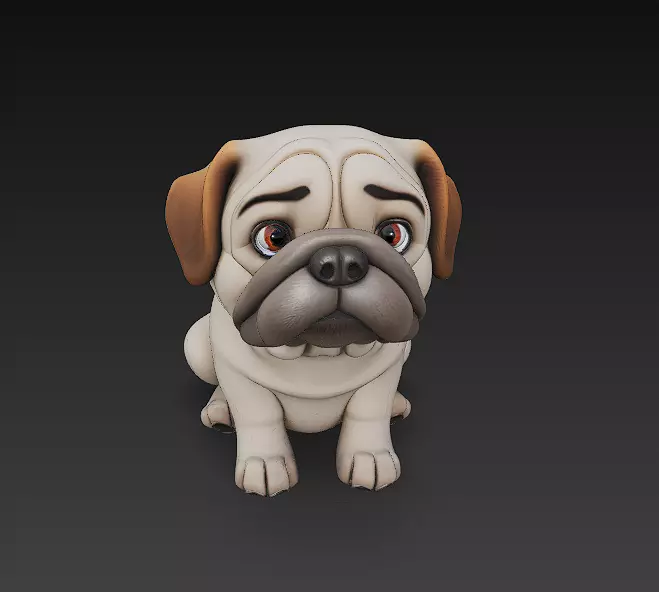 Dog Realistic 3D Model - Low Poly Realistic Low-poly 3D model_0